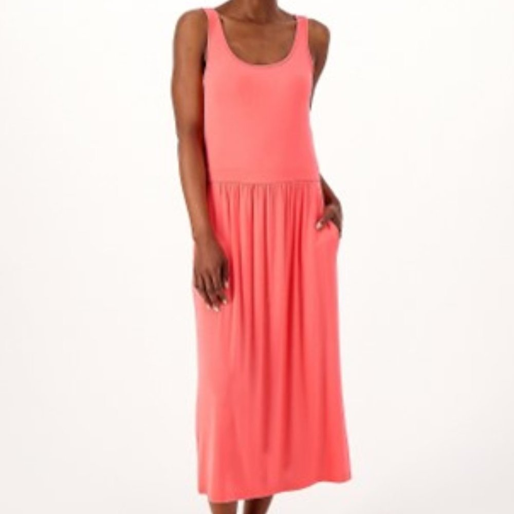 Belle by Kim Gravel Midi Knit Tank Dress NWOT. Coral color